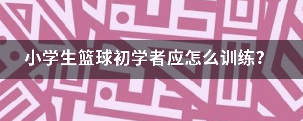 小篮球训练方法